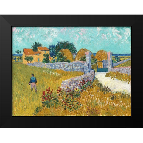 Farmhouse in Provence Black Modern Wood Framed Art Print by van Gogh, Vincent