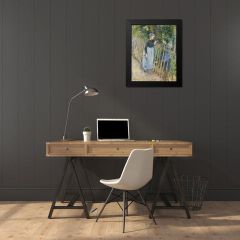 Conversation Black Modern Wood Framed Art Print by Pissarro, Camille