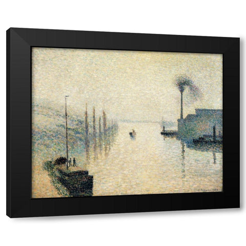 The Effect of Fog Black Modern Wood Framed Art Print by Pissarro, Camille