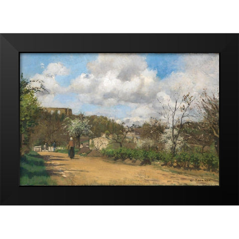 View from Louveciennes Black Modern Wood Framed Art Print by Pissarro, Camille