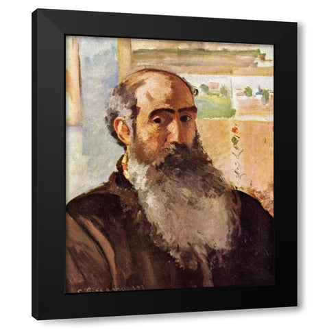 Self-portrait Black Modern Wood Framed Art Print with Double Matting by Pissarro, Camille