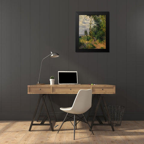 Cote des Grouettes, near Pontoise Black Modern Wood Framed Art Print by Pissarro, Camille