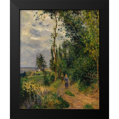 Cote des Grouettes, near Pontoise Black Modern Wood Framed Art Print by Pissarro, Camille