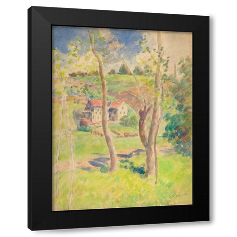 Landscape Black Modern Wood Framed Art Print with Double Matting by Pissarro, Camille
