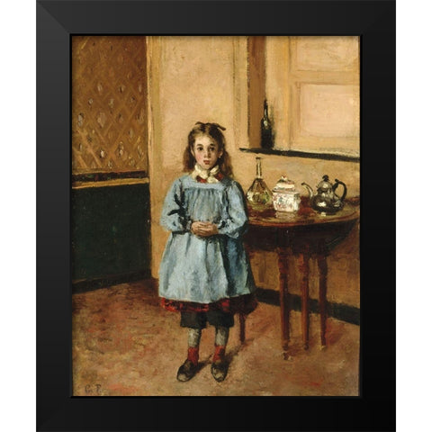 Minette Black Modern Wood Framed Art Print by Pissarro, Camille