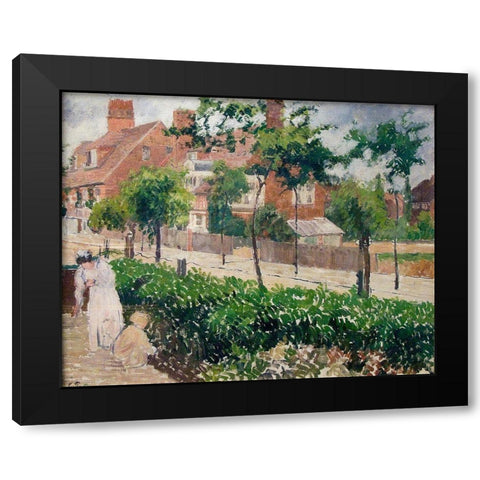 Bath Road, London Black Modern Wood Framed Art Print by Pissarro, Camille