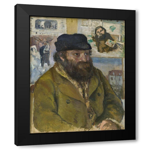 Portrait of Cezanne Black Modern Wood Framed Art Print by Pissarro, Camille