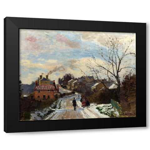 Fox Hill, Upper Norwood Black Modern Wood Framed Art Print with Double Matting by Pissarro, Camille
