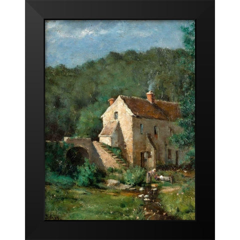 The Old Mill Black Modern Wood Framed Art Print by Weir, J Alden