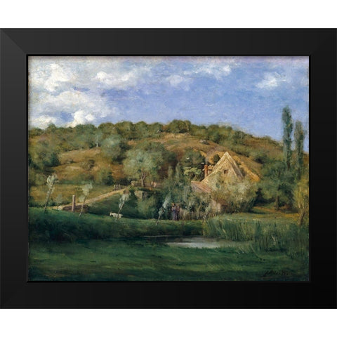 A French Homestead Black Modern Wood Framed Art Print by Weir, J Alden