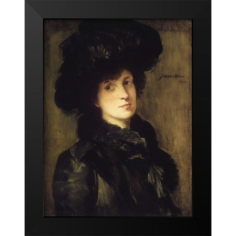Girl in Black Black Modern Wood Framed Art Print by Weir, J Alden