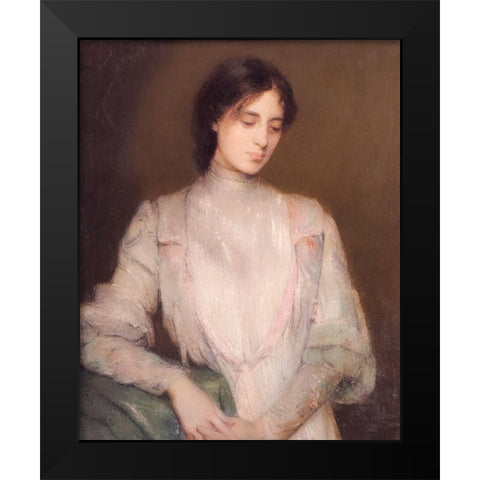 A Gentlewoman Black Modern Wood Framed Art Print by Weir, J Alden