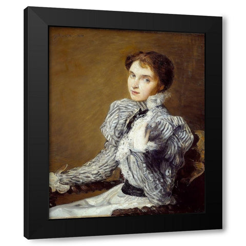 The Grey Bodice Black Modern Wood Framed Art Print by Weir, J Alden