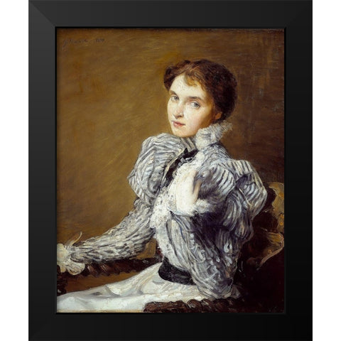 The Grey Bodice Black Modern Wood Framed Art Print by Weir, J Alden