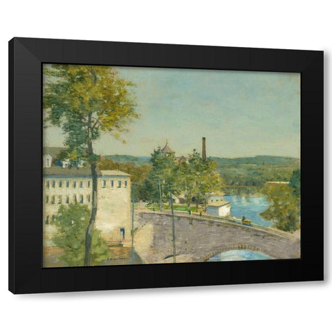 U.S. Thread Company Mills-Willimantic-Connecticut Black Modern Wood Framed Art Print by Weir, J Alden