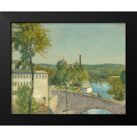 U.S. Thread Company Mills-Willimantic-Connecticut Black Modern Wood Framed Art Print by Weir, J Alden