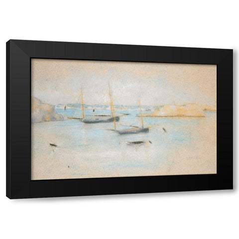 Boats Black Modern Wood Framed Art Print with Double Matting by Weir, J Alden
