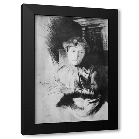 By Candlelight Black Modern Wood Framed Art Print by Weir, J Alden