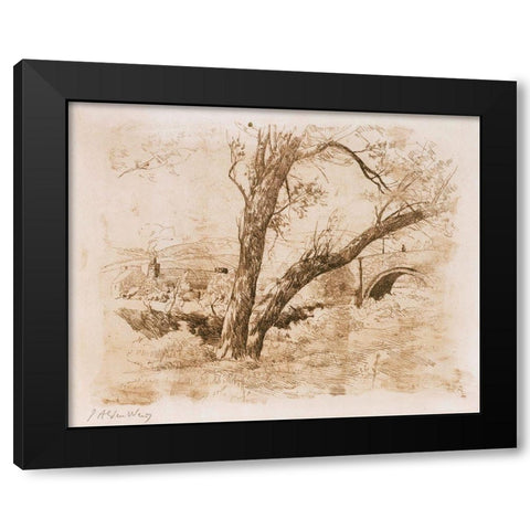 Sulby Glen-Isle of Man Black Modern Wood Framed Art Print with Double Matting by Weir, J Alden