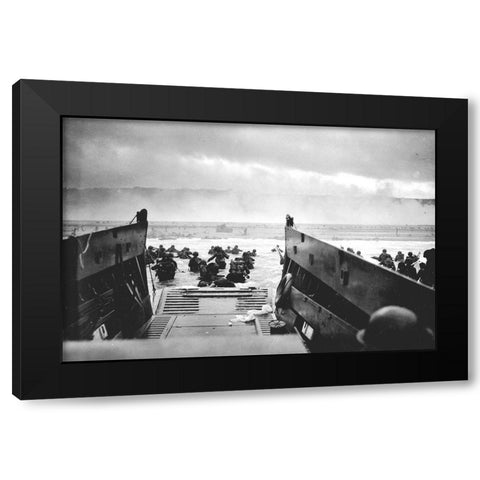 Into the Jaws of Death Black Modern Wood Framed Art Print by U.S. Coast Guard