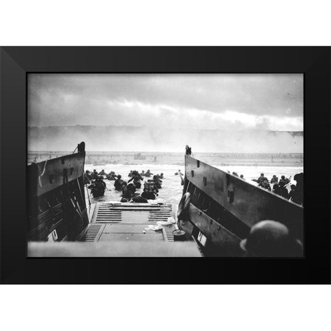 Into the Jaws of Death Black Modern Wood Framed Art Print by U.S. Coast Guard
