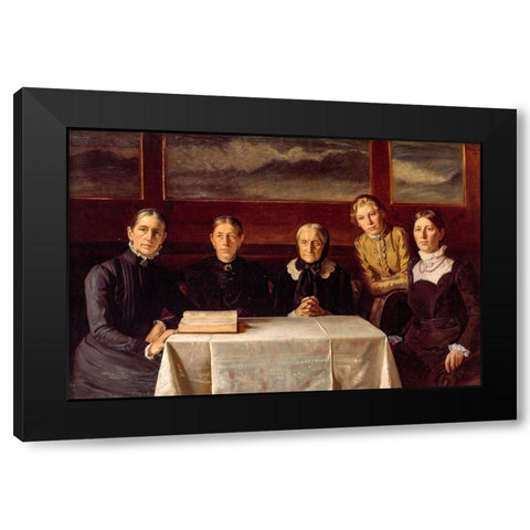Christmas Day 1900 Black Modern Wood Framed Art Print with Double Matting by Ancher, Michael