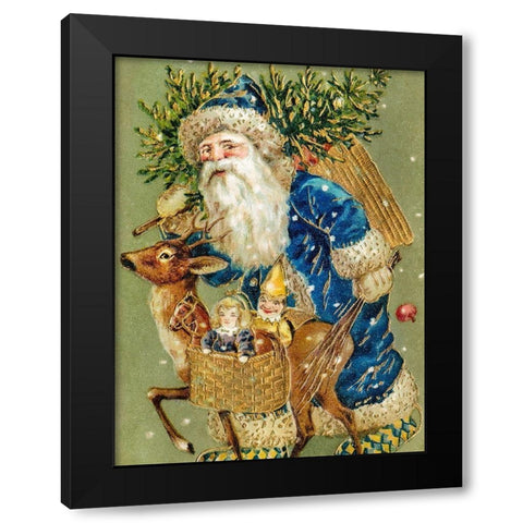 A Merry Christmas Black Modern Wood Framed Art Print with Double Matting by Wallach, Miriam and Ira D