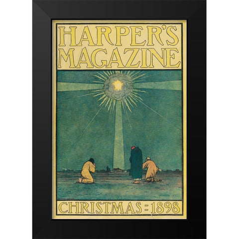 Harpers Magazine Christmas 1898 Black Modern Wood Framed Art Print by Ellis, Harvey
