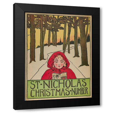 Christmas Number 1896 Black Modern Wood Framed Art Print with Double Matting by St. Nicholas
