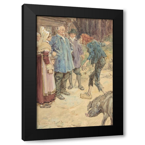 Illustration 7 for Little Peter A Christmas Morality for Children of Any Age Black Modern Wood Framed Art Print with Double Matting by Brock, Charles Edmund