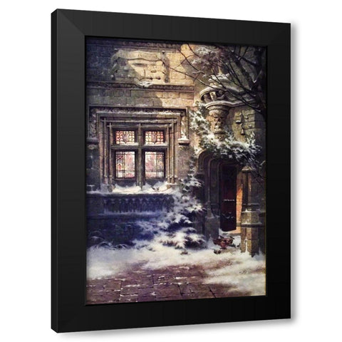 Christmas Morning, Hotel de Cluny Black Modern Wood Framed Art Print with Double Matting by Deakin, Edwin