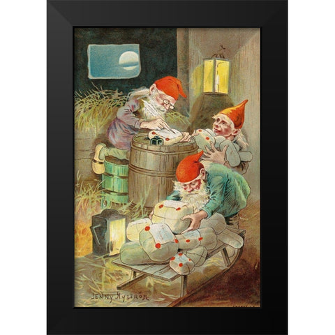 Christmas card Black Modern Wood Framed Art Print by Nystrom, Jenny