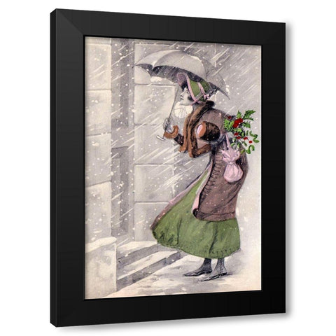 The Christmas Visit Black Modern Wood Framed Art Print by Unknown
