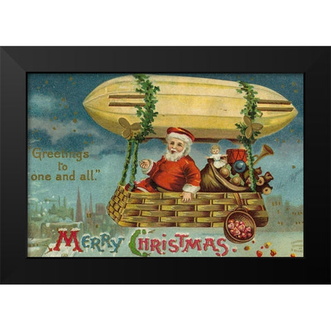 Greetings to one and all Black Modern Wood Framed Art Print by Missouri History Museum