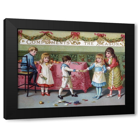 Victorian Christmas Card Black Modern Wood Framed Art Print by Nova Scotia Archives