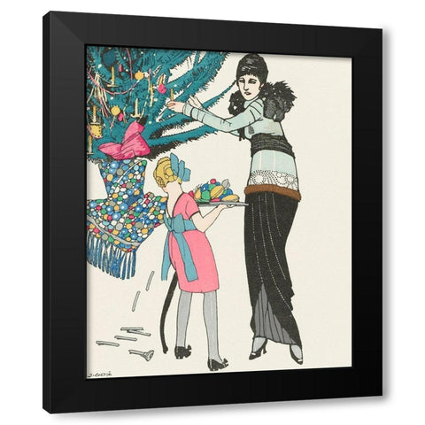 Christmas illustration Black Modern Wood Framed Art Print with Double Matting by Gose, Francisco Javier