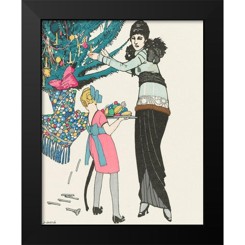 Christmas illustration Black Modern Wood Framed Art Print by Gose, Francisco Javier