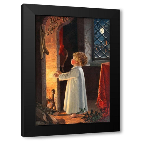 Christmas Child Black Modern Wood Framed Art Print by Wallach, Miriam and Ira D