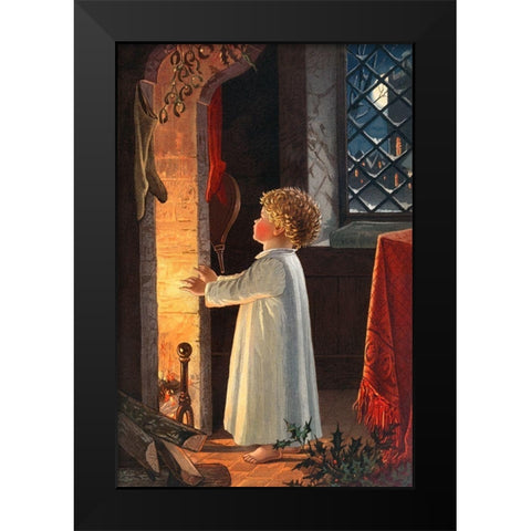 Christmas Child Black Modern Wood Framed Art Print by Wallach, Miriam and Ira D