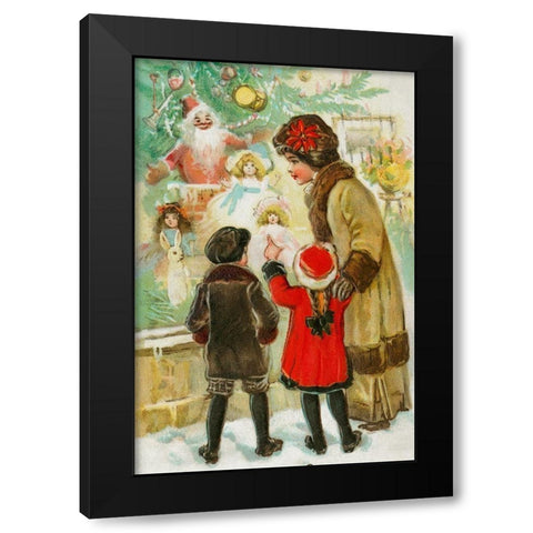 A Merry Christmas Black Modern Wood Framed Art Print by Wallach, Miriam and Ira D