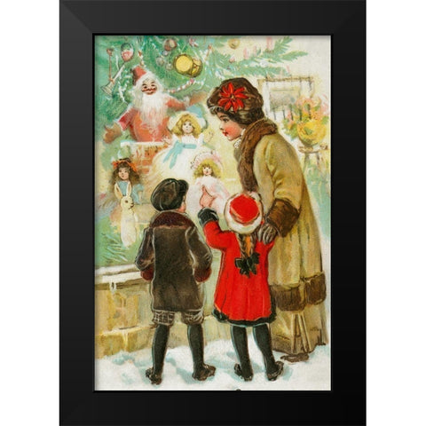A Merry Christmas Black Modern Wood Framed Art Print by Wallach, Miriam and Ira D