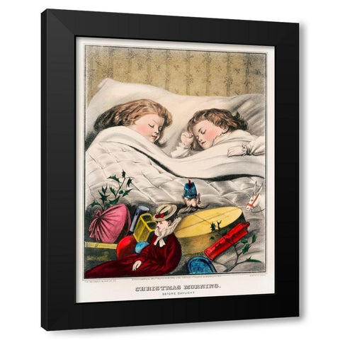 Christmas Morning Before Daylight Black Modern Wood Framed Art Print with Double Matting by The Kellogg & Bulkeley Co