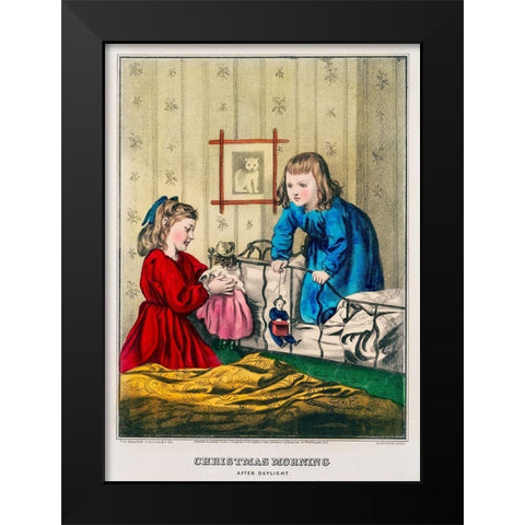 Christmas Morning after Daylight Black Modern Wood Framed Art Print by The Kellogg & Bulkeley Co