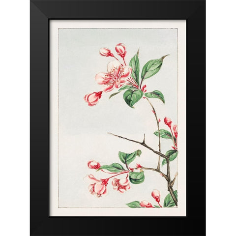 Kaido pyrus spectabalis Black Modern Wood Framed Art Print by Morikaga, Megata