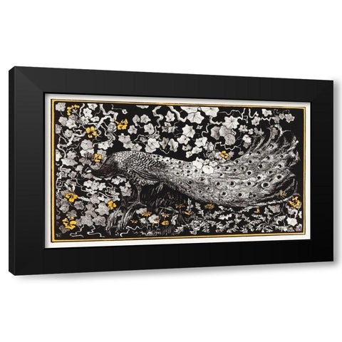 Peacock Black Modern Wood Framed Art Print with Double Matting by Hoytema, Theo van