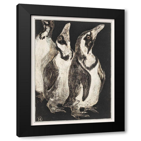Three penguins Black Modern Wood Framed Art Print by Hoytema, Theo van