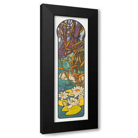 Stained glass box for the Fouquet jewelry store Black Modern Wood Framed Art Print with Double Matting by Mucha, Alphonse