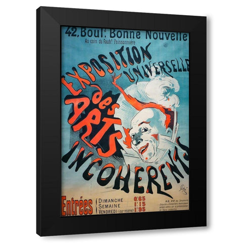 Exposition Universelle des Arts IncohÃ©rents Black Modern Wood Framed Art Print by Cheret, Jules
