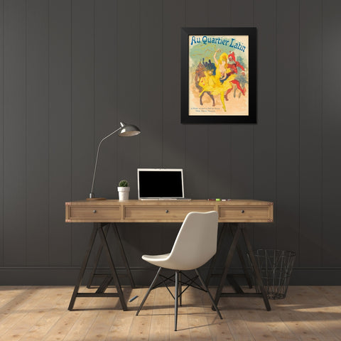 Au Quartier Latin Black Modern Wood Framed Art Print by Cheret, Jules