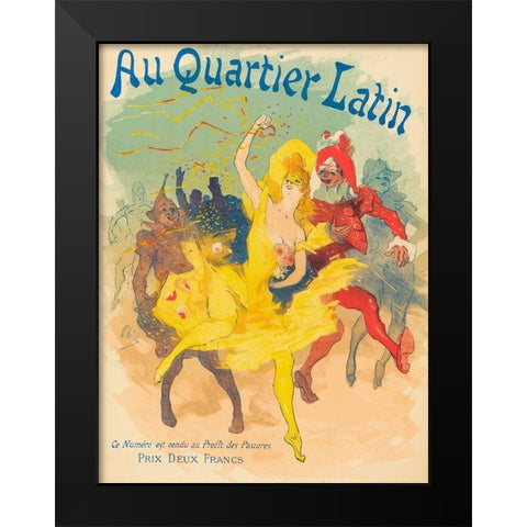 Au Quartier Latin Black Modern Wood Framed Art Print by Cheret, Jules